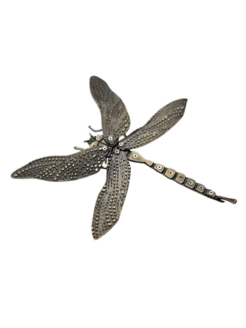 Mechanical Metal-Brass Steampunk Victorian Style Articulated Dragonfly Pin J885